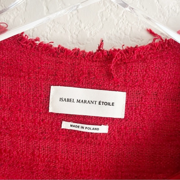Isabel Marant Etoile Red Tweed Flenn Jacket Size 44 US 12 - Picture 5 of 10